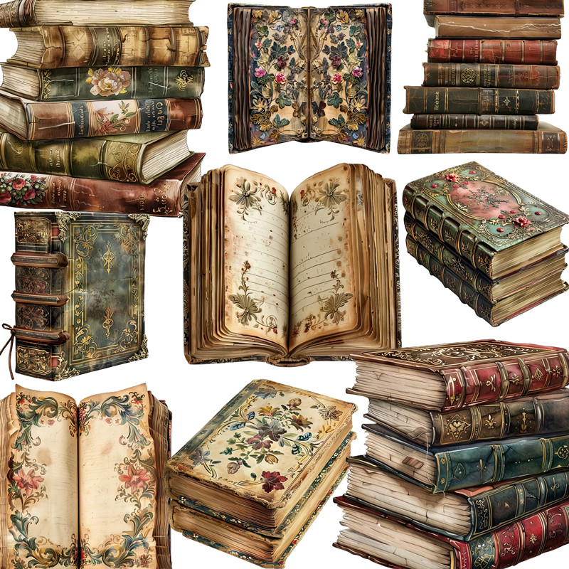 Vintage Collectible Books - 20 ชิ้น/แพ็คหนังสือวินเทจสติกเกอร์ DIY Craft Scrapbooking อัลบั้มขยะ