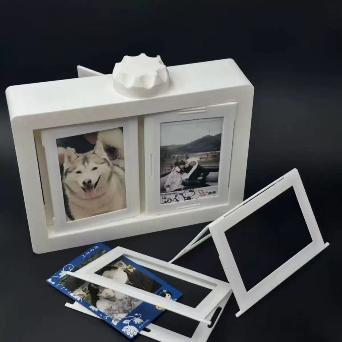 Polaroid Photo Album - อัลบั้มภาพหมุนได้โพลารอยด์, กรอบรูป 3 มิติแบบพลิกหน้าได้, กรอบรูปหมุนได้, ที่เก็บภาพถ่าย,