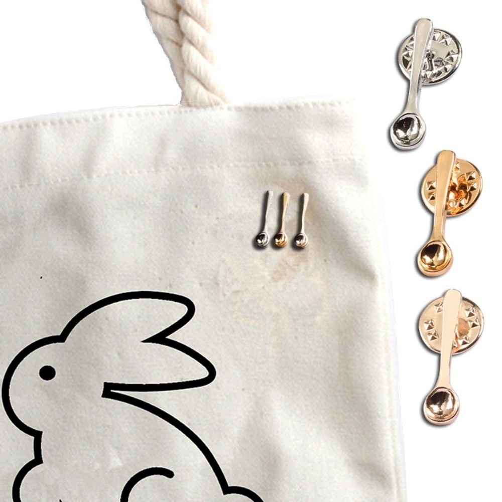 Vintage Collectible Spoons - เข็มกลัดรูปช้อนดีไซน์น่ารัก สร้างสรรค์จากโลหะ ขนาดเล็ก ใช้เป็นเข็มกลัดติดเสื้อ ของสะสม วินเทจ