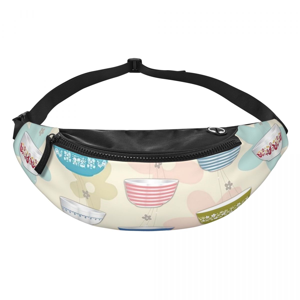 Vintage Collectible Pyrex - กระเป๋าคาดเอวแบบปรับได้สำหรับผู้ชายและผู้หญิง คอลเลคชั่นวินเทจ Pyrex Bowls ใช้สำหรับเดินทาง วิ่ง