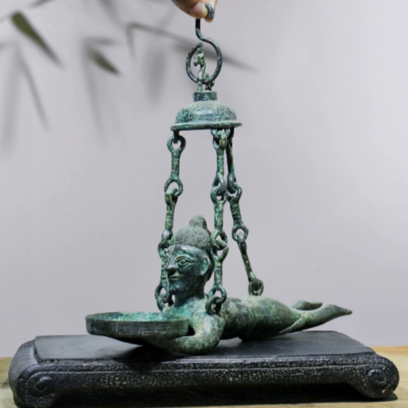 Collectible Vintage Lamps - โคมไฟแขวนรูปทรงโบราณสีบรอนซ์ - โคมไฟแขวนแบบประติมากรรมสไตล์โอเรียนทอลดั้งเดิม ของตกแต่งบ้านสุดสร้างสรรค์และของสะสม