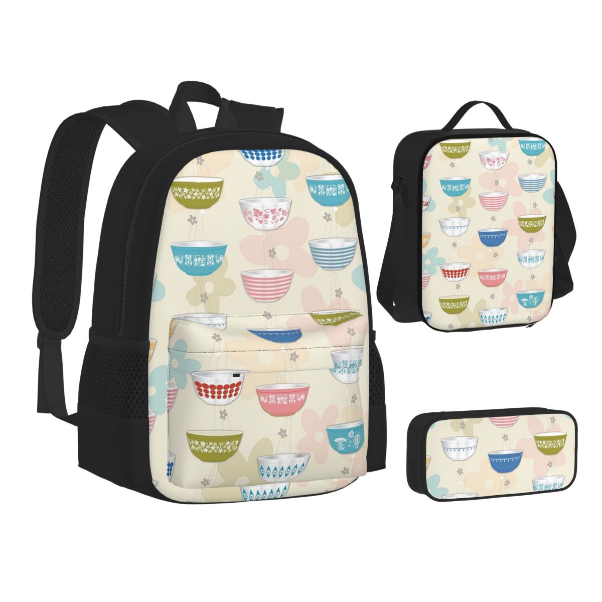 Vintage Collectible Pyrex - กระเป๋าเป้สะพายหลังคอลเลคชั่นวินเทจไพเร็กซ์ กระเป๋าหนังสือสำหรับนักเรียน กระเป๋านักเรียน กระเป๋าเป้เด็ก กระเป๋าใส่อาหารกลางวัน กระเป๋าใส่ปากกา