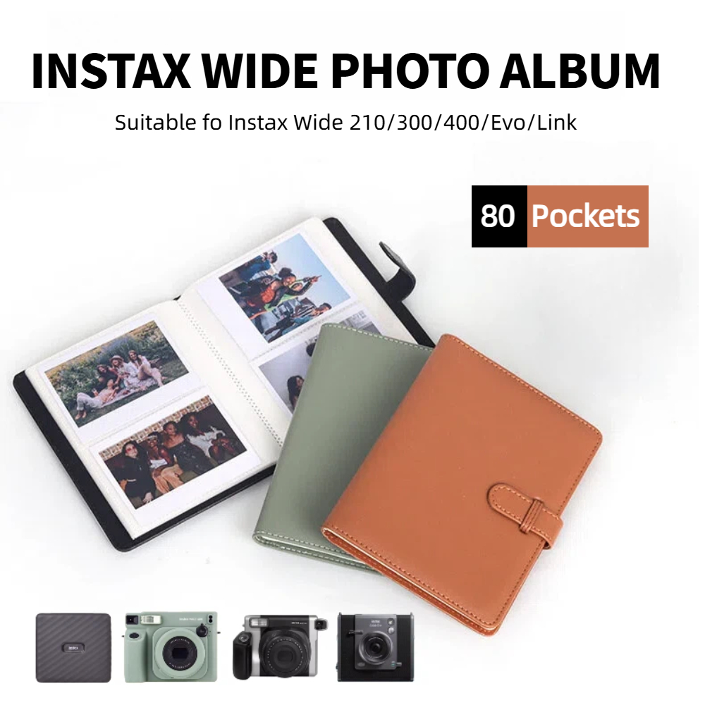 Polaroid Photo Album - อัลบั้มภาพถ่ายขนาดใหญ่ 80 ช่อง | หนัง PU