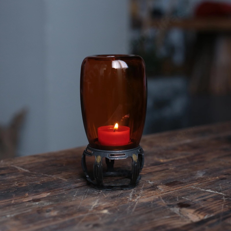 Collectible Vintage Lamps - เชิงเทียนแก้ววินเทจ ตกแต่งสไตล์เซน โคมไฟกลางคืน สไตล์จีน ของตกแต่งโต๊ะ โคมไฟสร้างบรรยากาศ