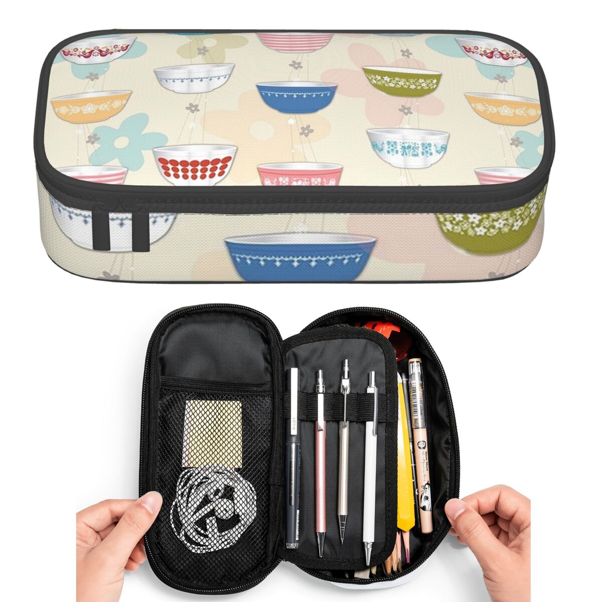 Vintage Collectible Pyrex - กล่องใส่ดินสอคอลเลคชั่นวินเทจไพเร็กซ์สำหรับนักเรียน กล่องใส่ปากกา กระเป๋าใส่ดินสอ กระเป๋าใส่ดินสอขนาดใหญ่ ที่ใส่ปากกา