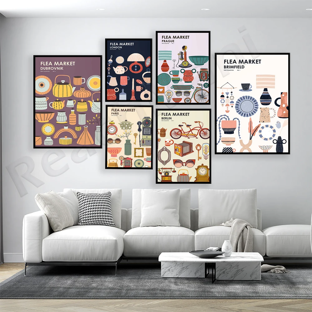 Flea Market Print Collection - - Vintage Collectible Market บทวิจารณ์และราคา