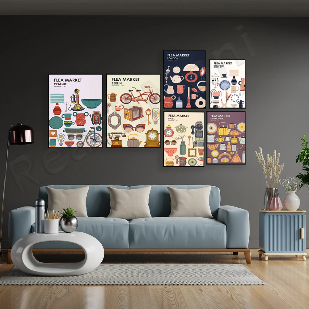Flea Market Print Collection - - Vintage Collectible Market บทวิจารณ์และราคา