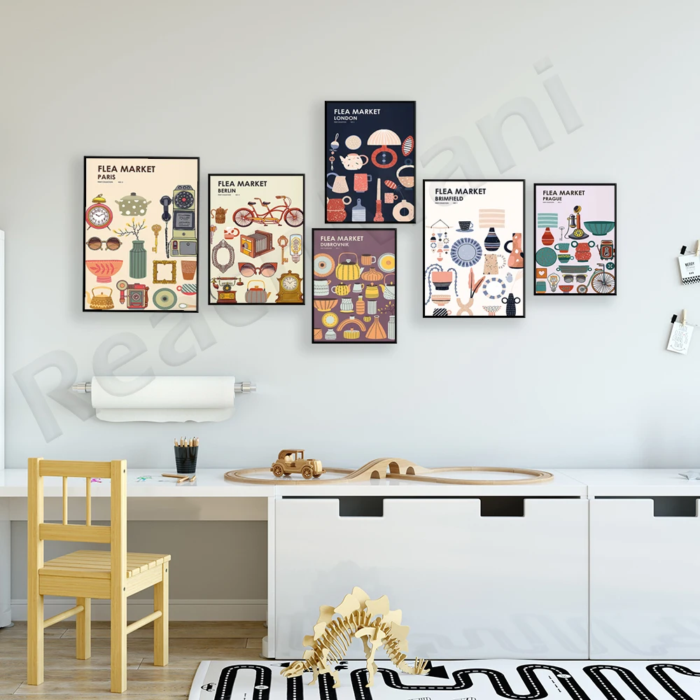 Flea Market Print Collection - - Vintage Collectible Market บทวิจารณ์และราคา