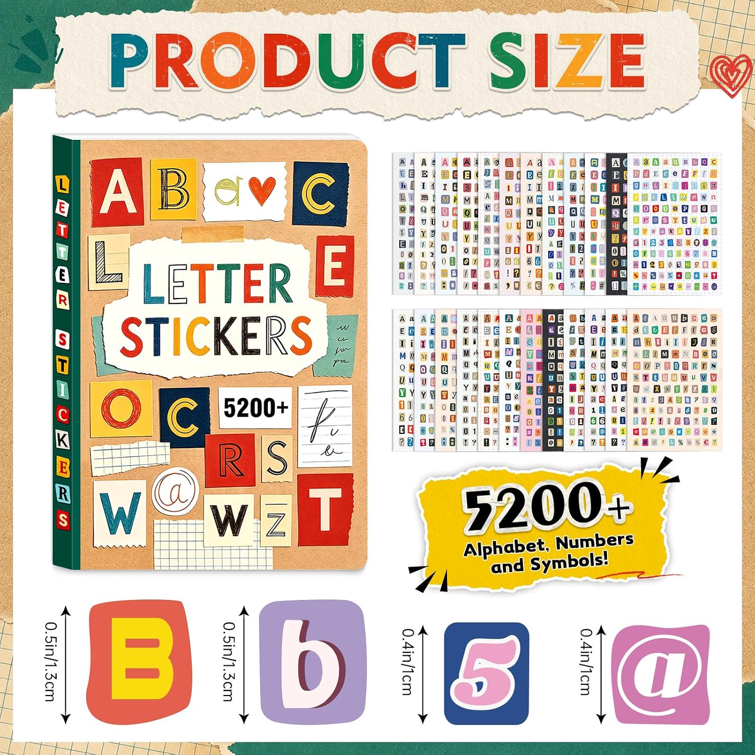 สติกเกอร์ตัวอักษรและตัวเลขหลาก - Vintage Collectible Books บทวิจารณ์และราคา