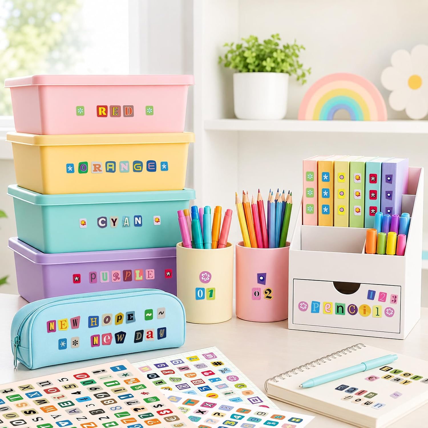 สติกเกอร์ตัวอักษรและตัวเลขหลาก - Vintage Collectible Books บทวิจารณ์และราคา
