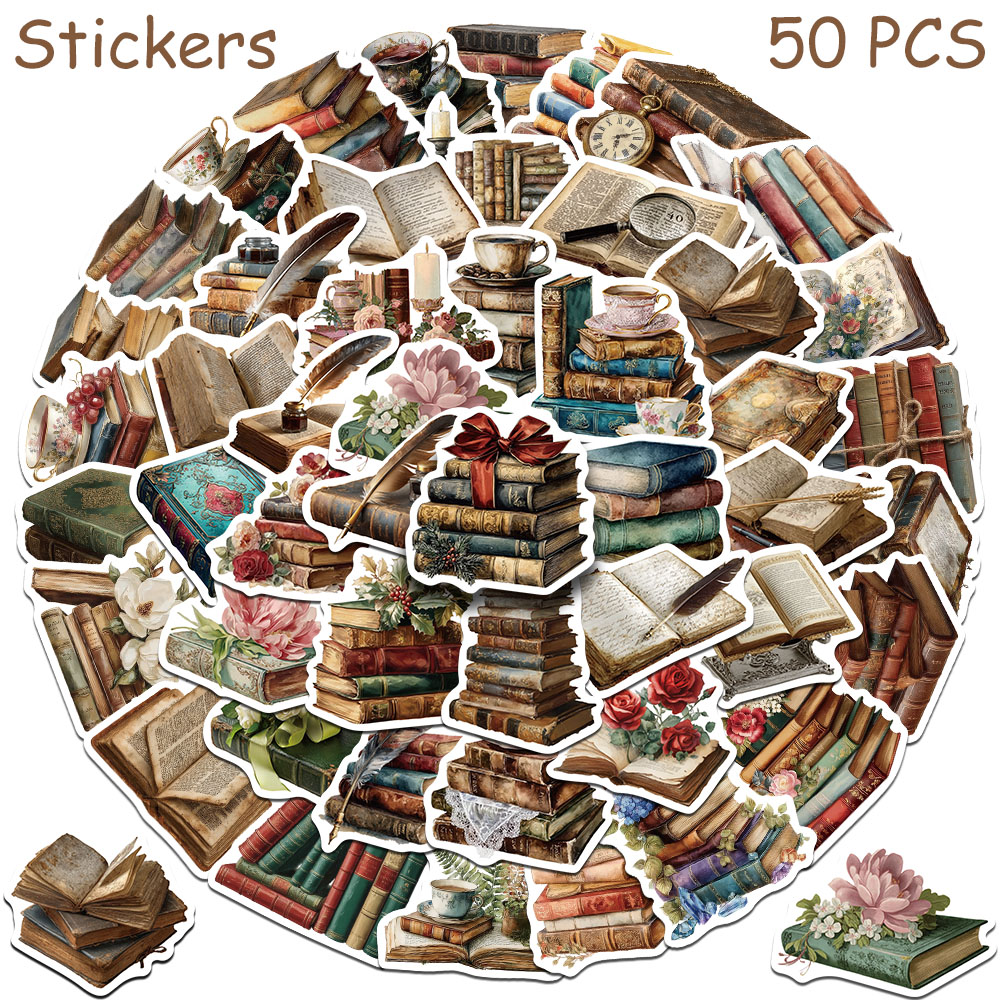 50 ชิ้น สติ๊กเกอร์หนังสือวินเท - Vintage Collectible Books บทวิจารณ์และราคา