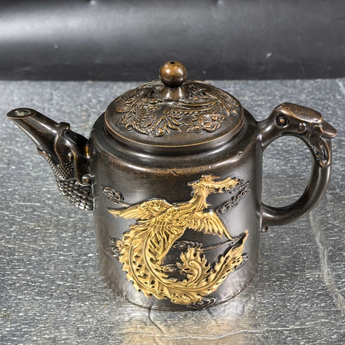 กาน้ำชาทองเหลืองโบราณลายมังกรแ - Collectible Vintage Wine บทวิจารณ์และราคา