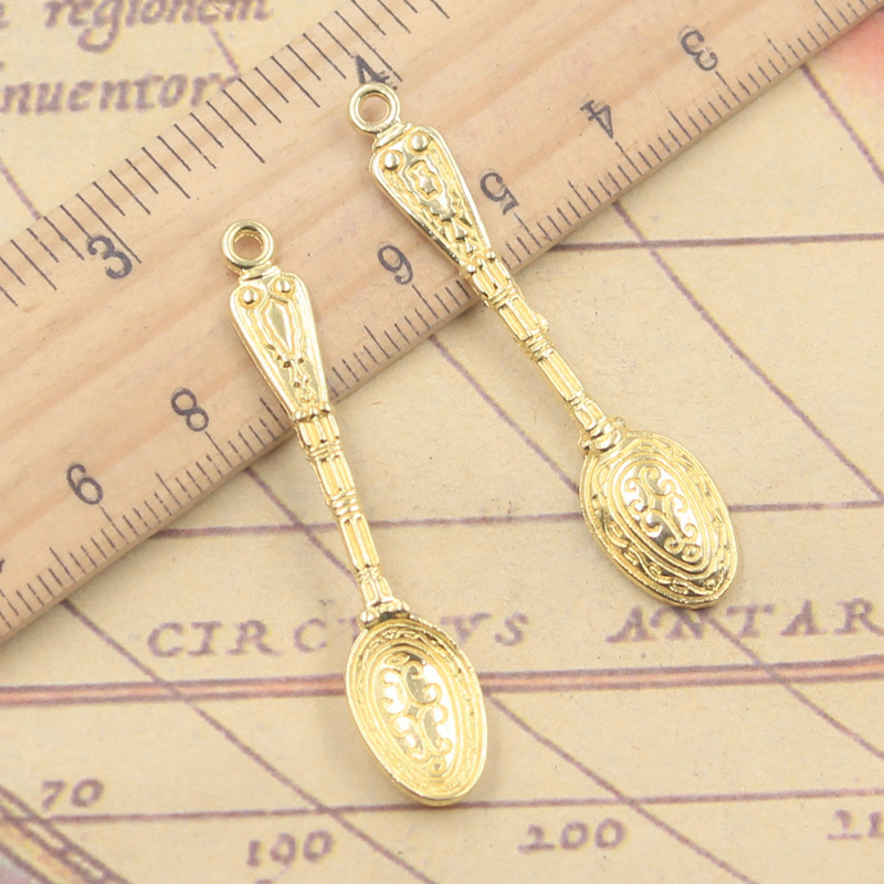 10pcs Charms รูปแบบช้อน 48x10  - Vintage Collectible Spoons บทวิจารณ์และราคา
