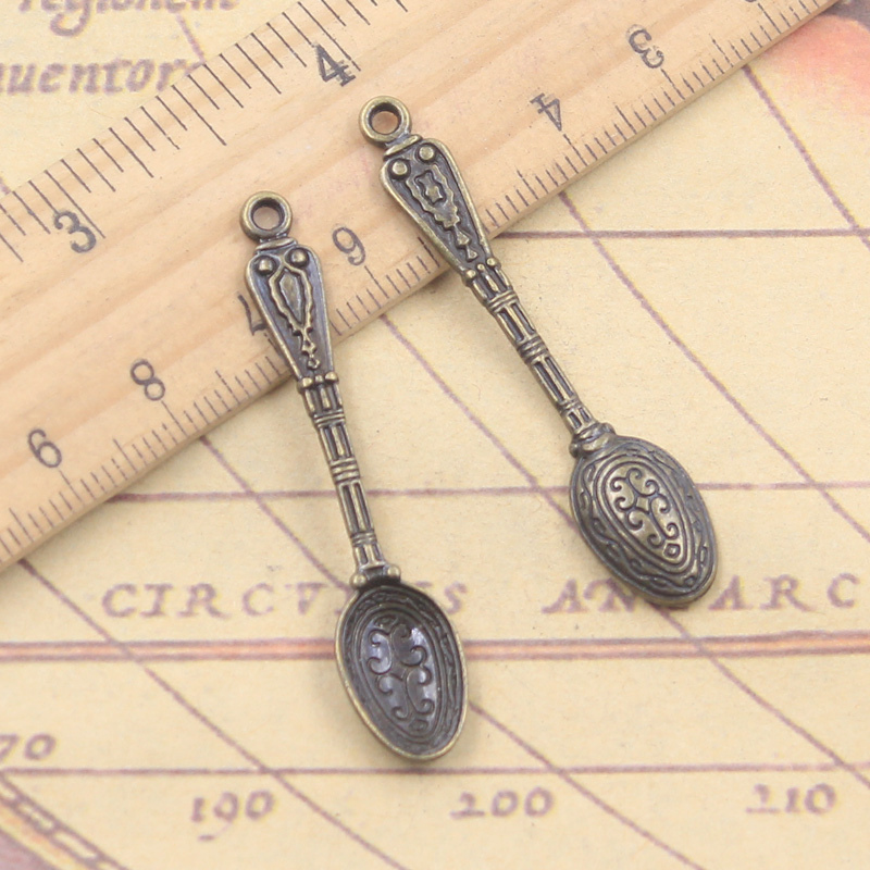 10pcs Charms รูปแบบช้อน 48x10  - Vintage Collectible Spoons บทวิจารณ์และราคา